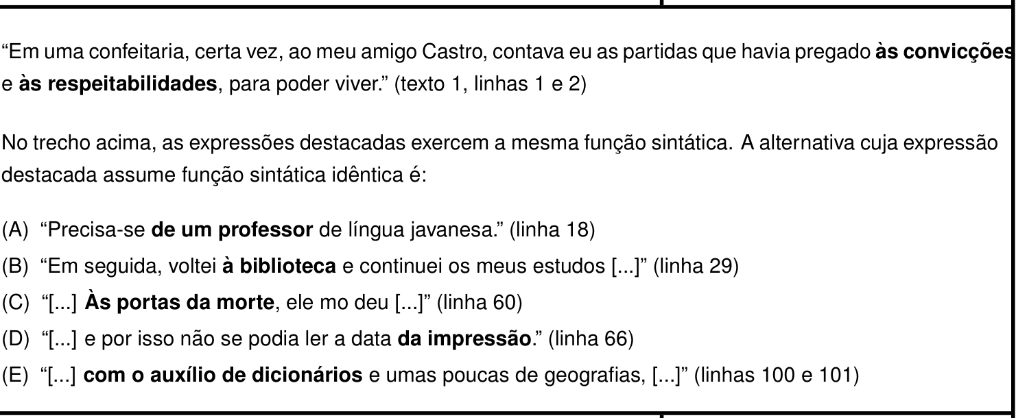 Questão 7 no caderno Português e Inglês da 2ª fase do IME 2027