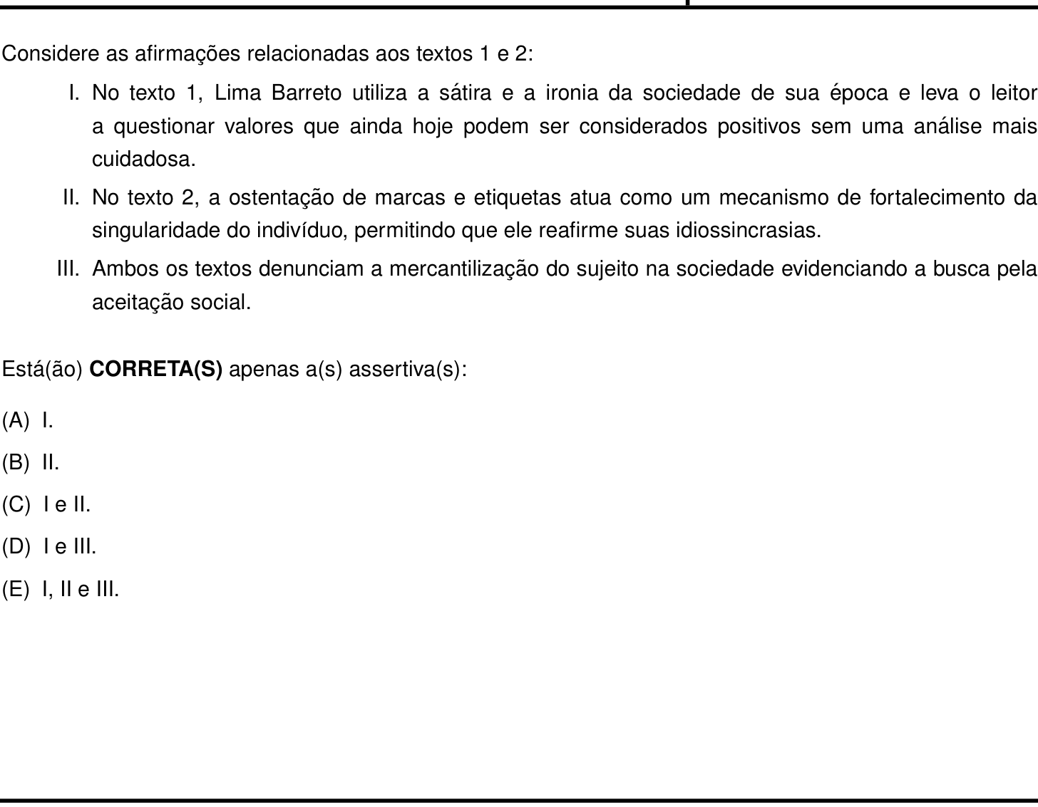 Questão 20 no caderno Português e Inglês da 2ª fase do IME 2027