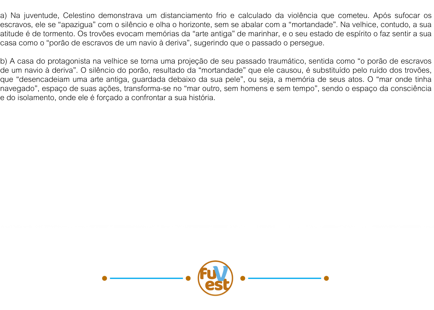 Resposta esperada no documento da FUVEST