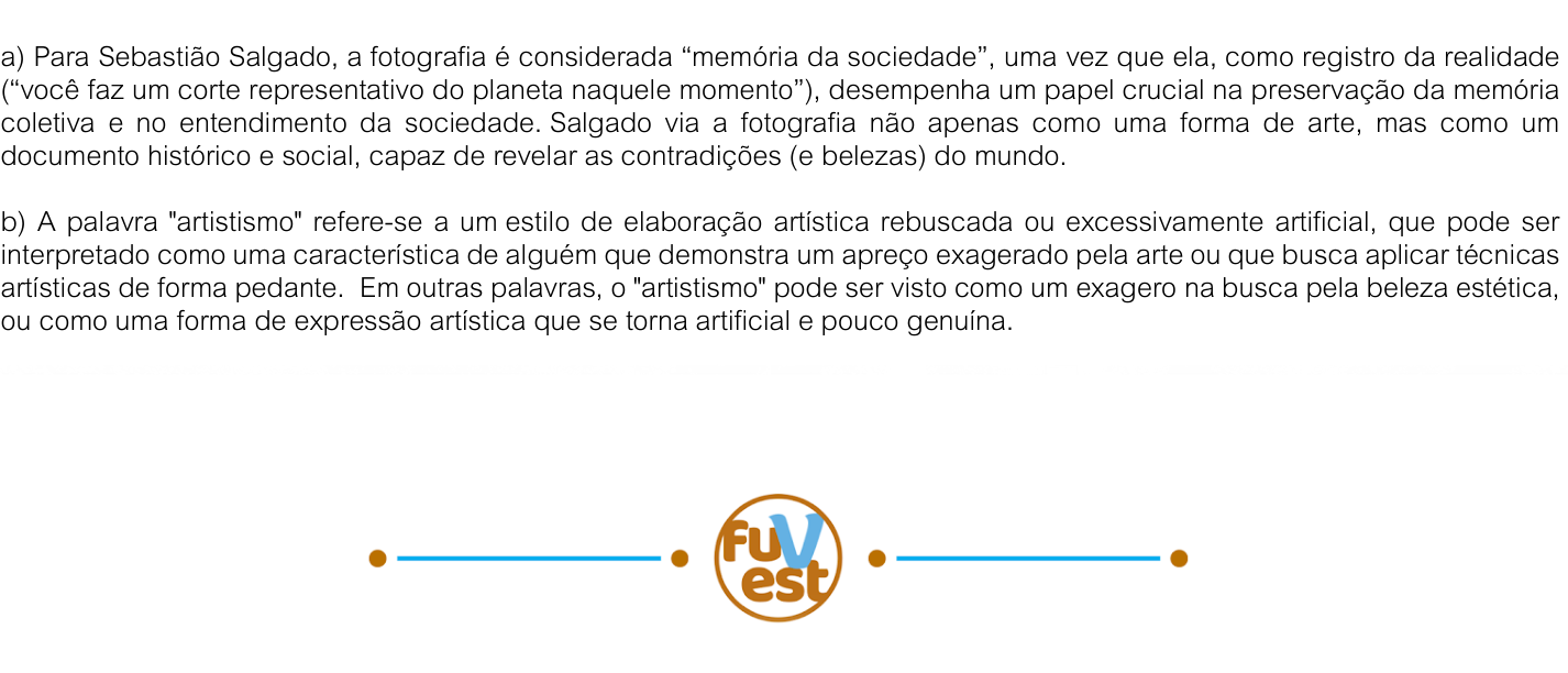Resposta esperada no documento da FUVEST