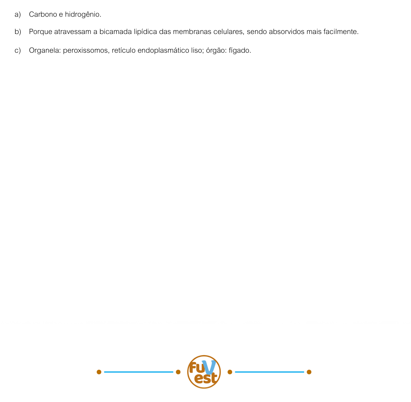 Resposta esperada no documento da FUVEST