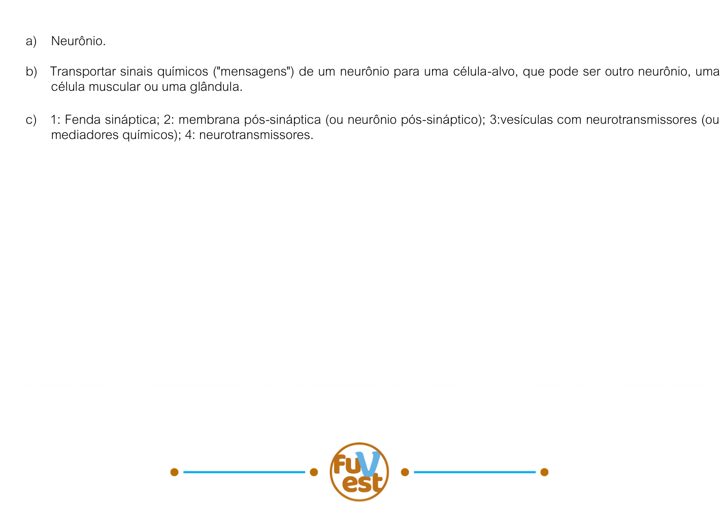 Resposta esperada no documento da FUVEST