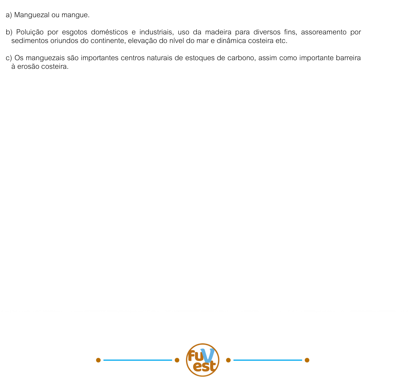 Resposta esperada no documento da FUVEST