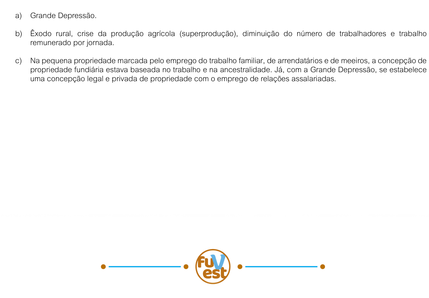 Resposta esperada no documento da FUVEST