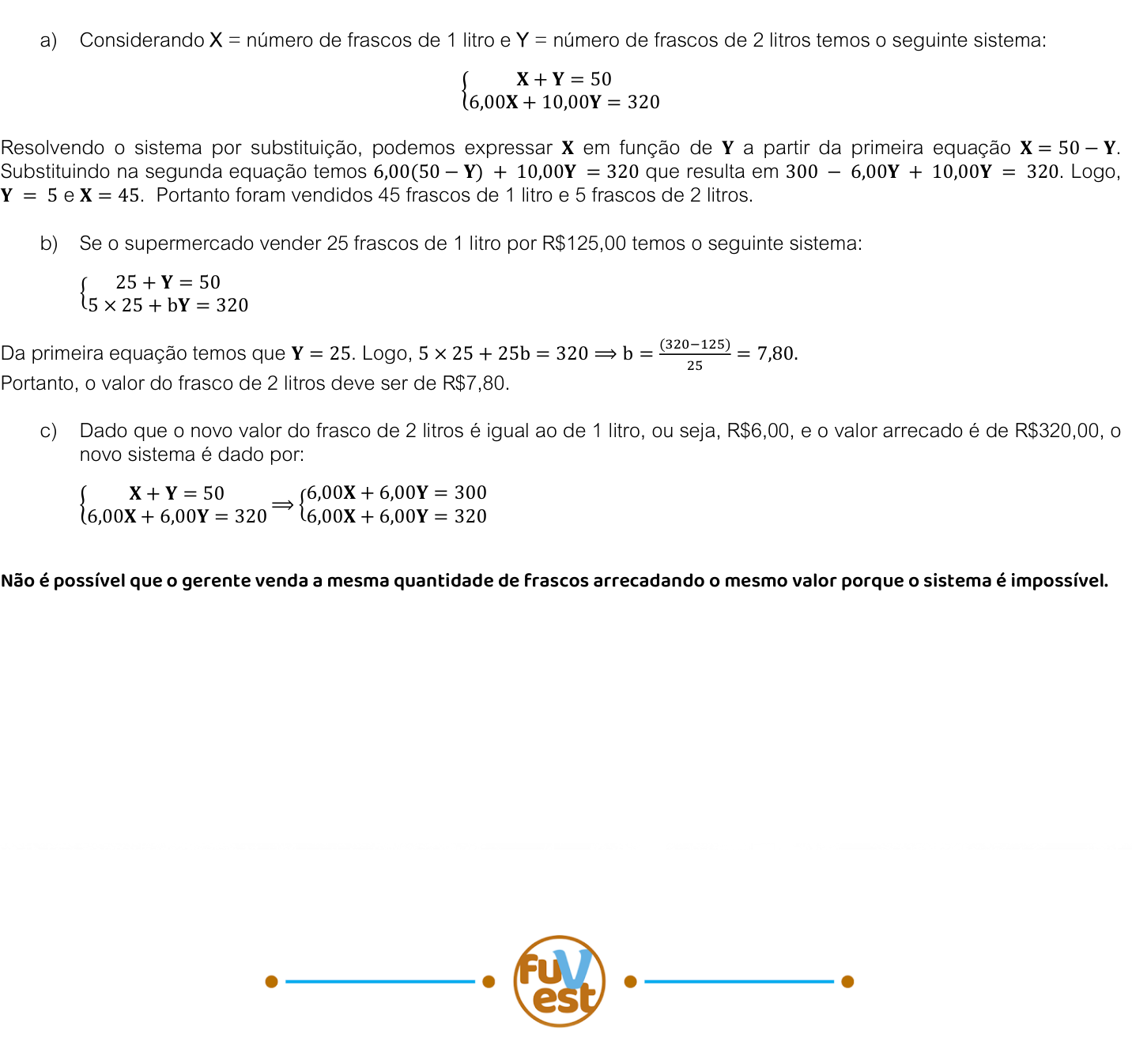 Resposta esperada no documento da FUVEST