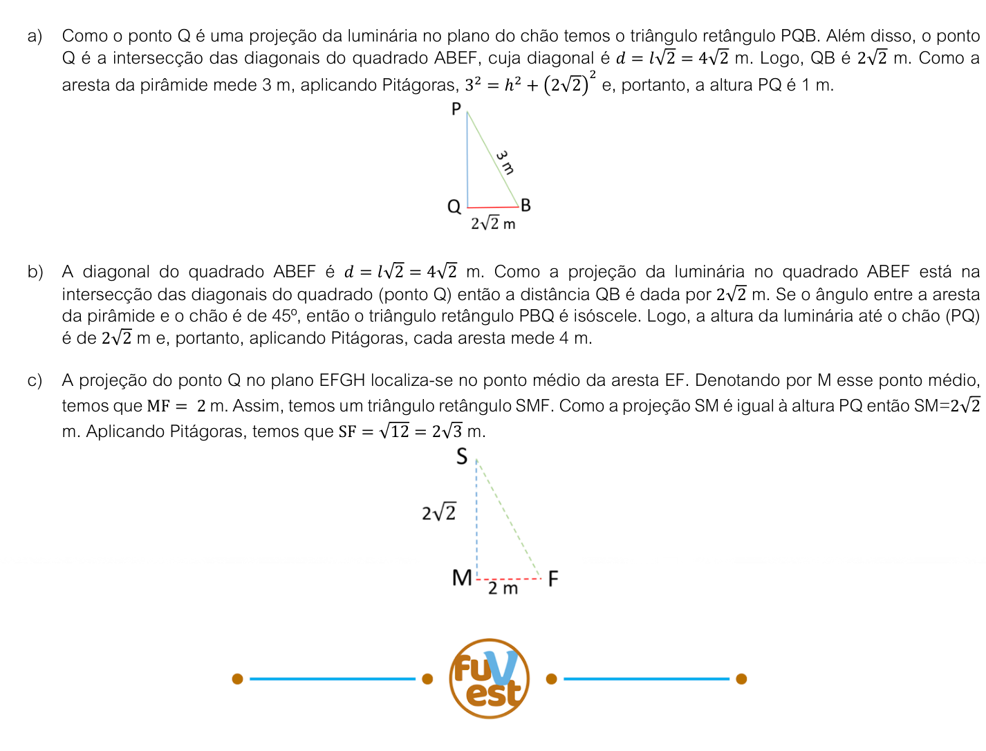 Resposta esperada no documento da FUVEST