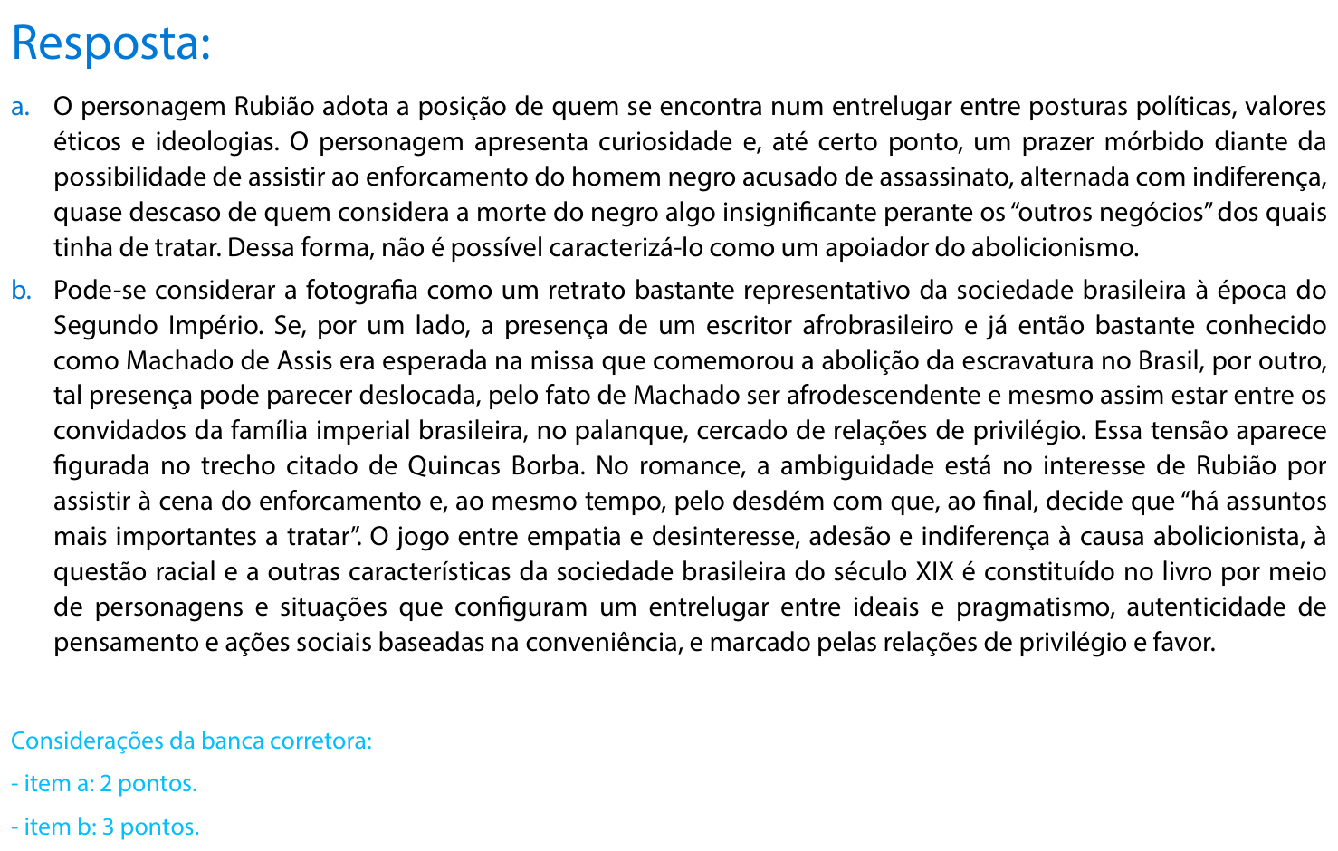 Resposta esperada no documento da FUVEST