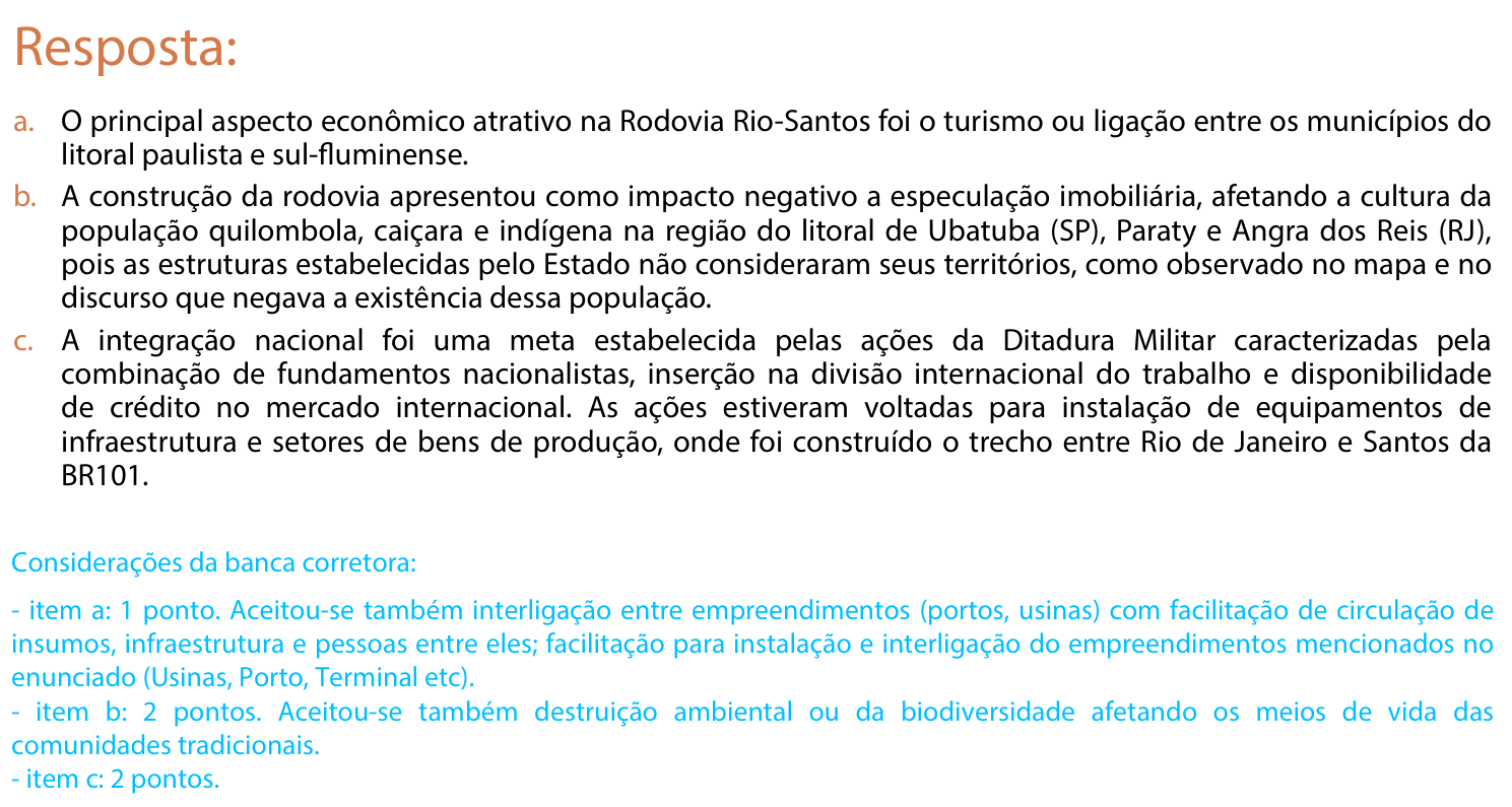 Resposta esperada no documento da FUVEST