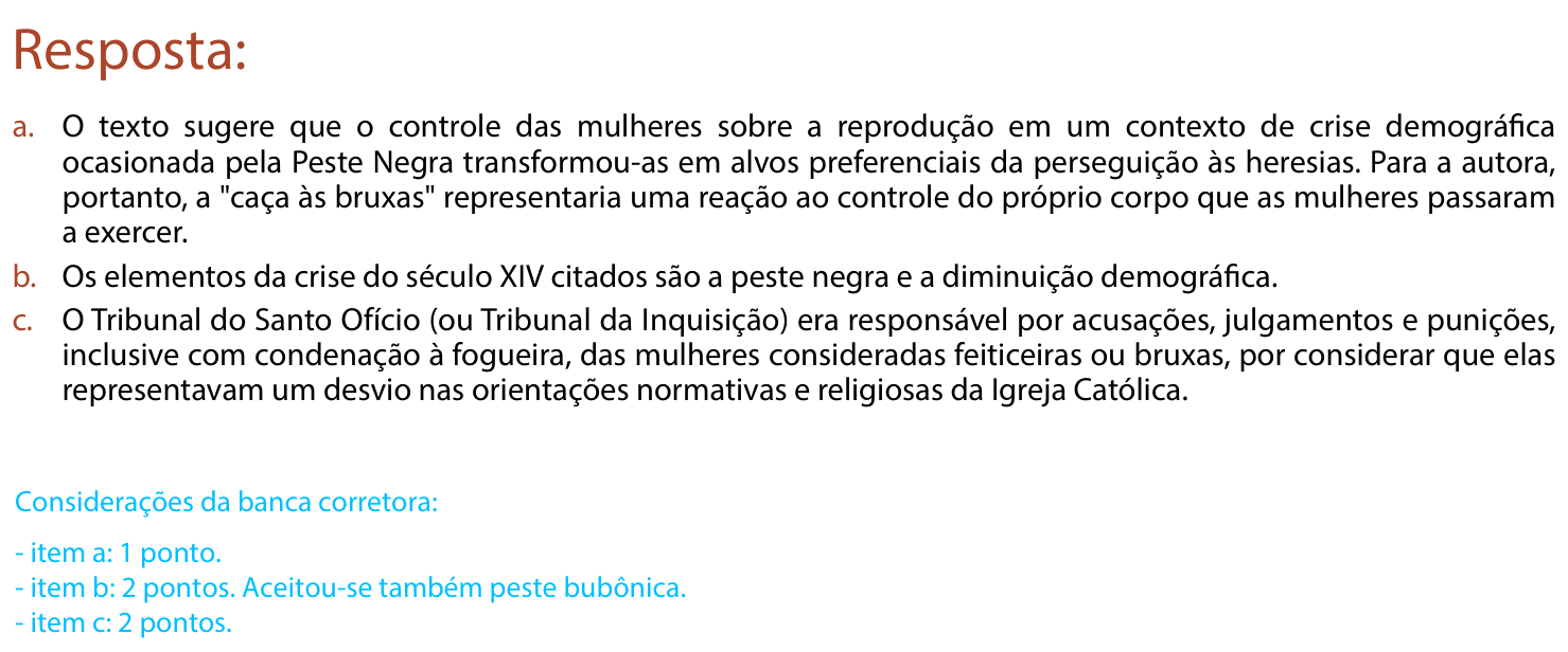 Resposta esperada no documento da FUVEST