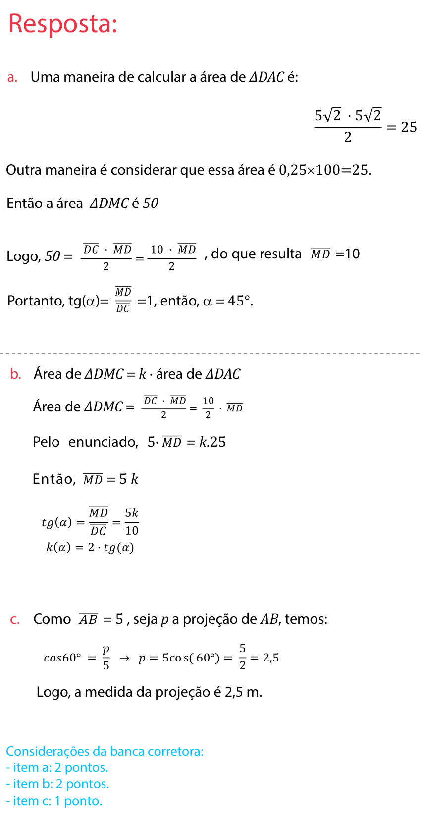 Resposta esperada no documento da FUVEST