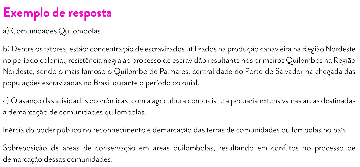 Resposta esperada no documento da FUVEST