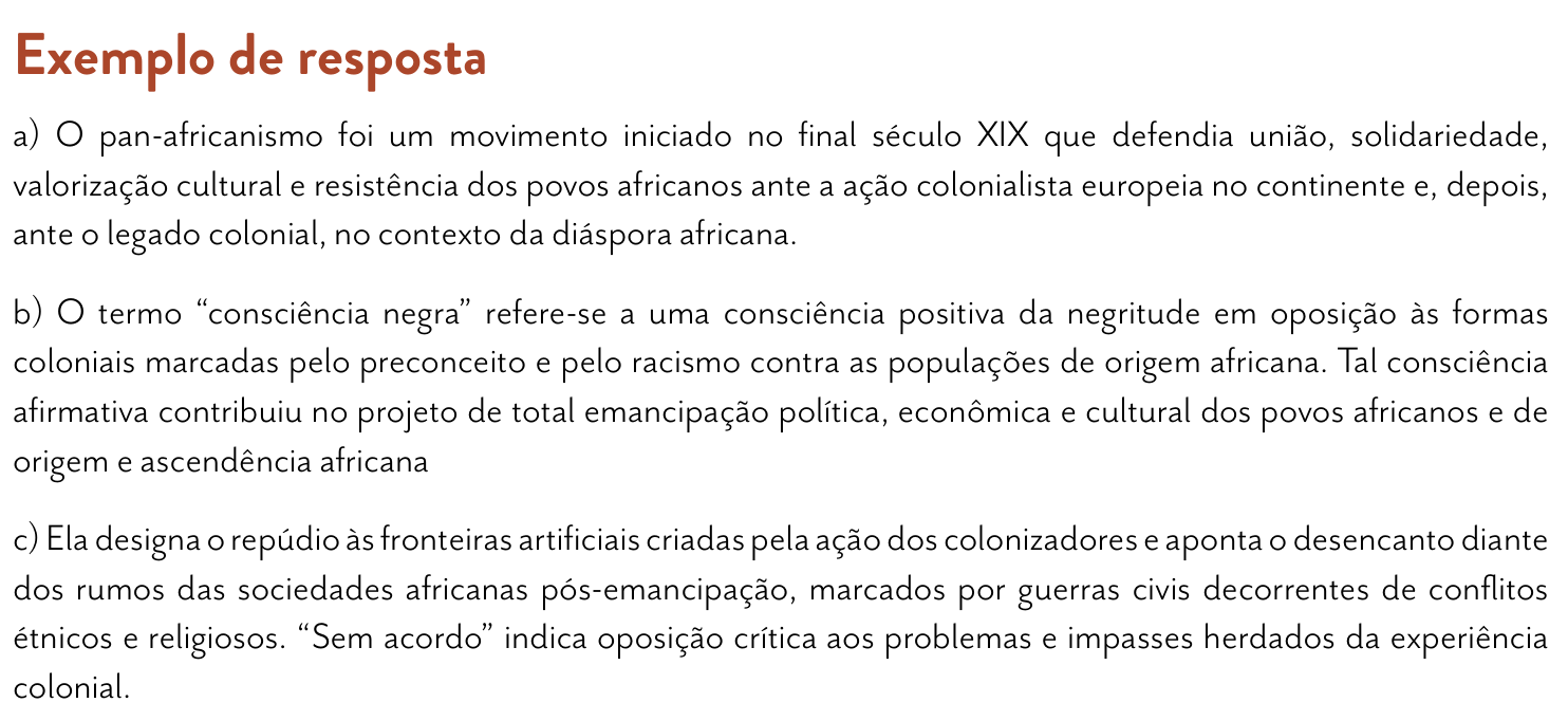Resposta esperada no documento da FUVEST