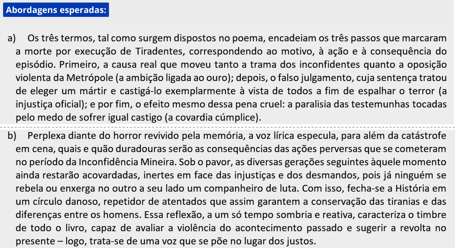 Resposta esperada no documento da FUVEST