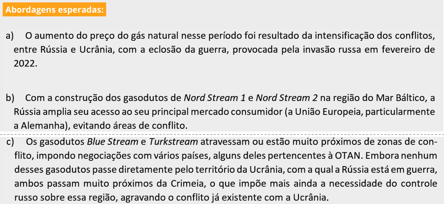 Resposta esperada no documento da FUVEST