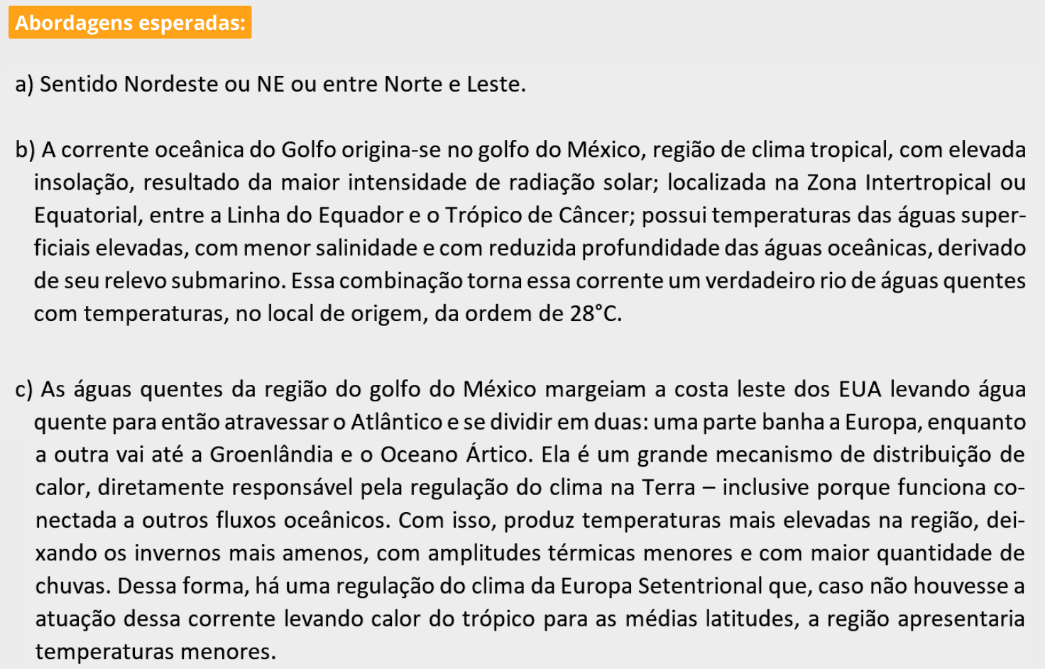 Resposta esperada no documento da FUVEST