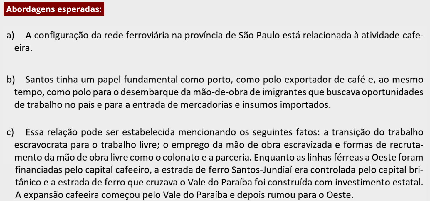 Resposta esperada no documento da FUVEST
