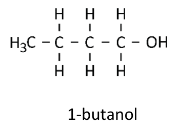Fórmula estrutural do 1-butanol
