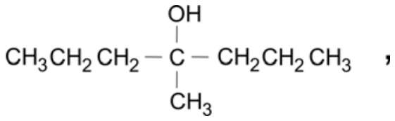 F3 Fórmula estrutural plana do 4-metil-heptan-4-ol
