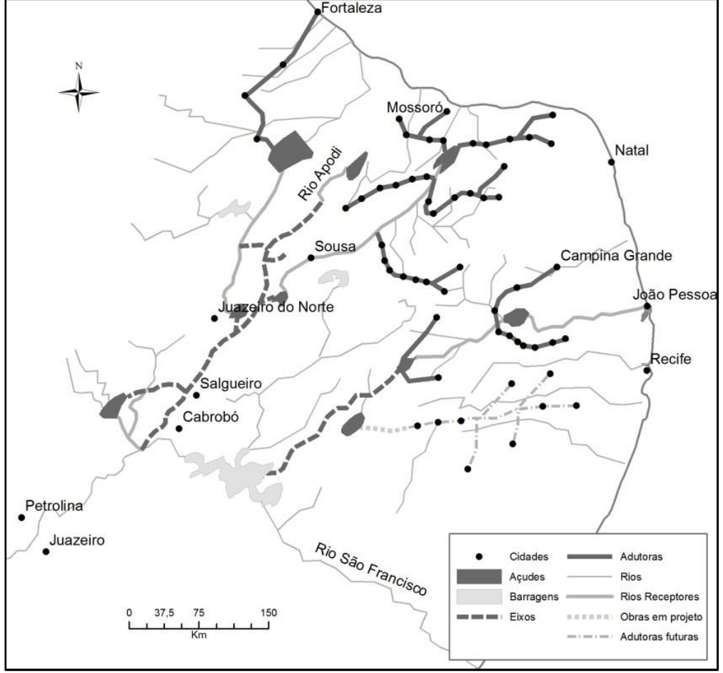 F1 Mapa esquemático da transposição do Rio São Francisco