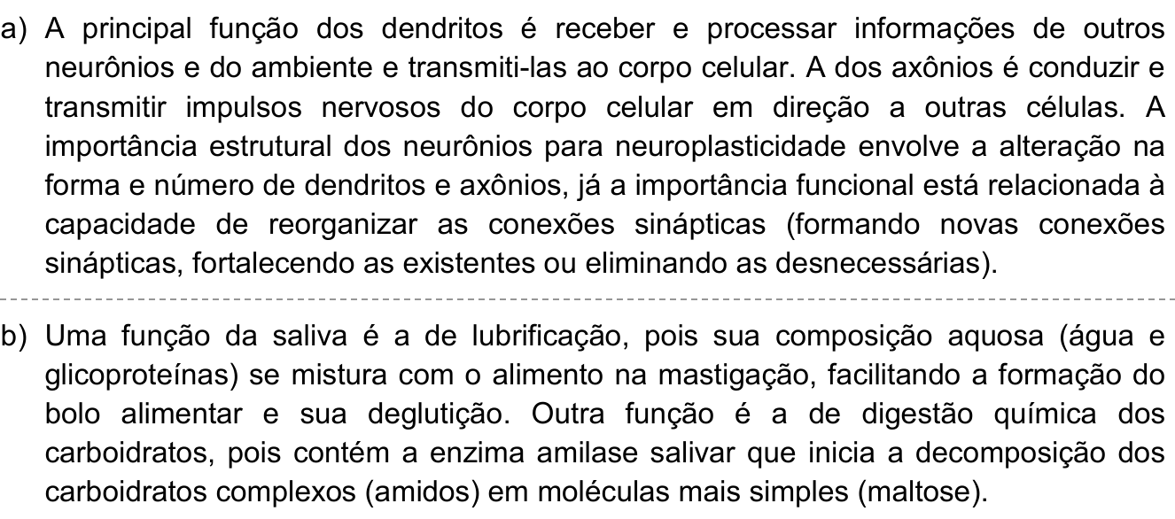 Resposta esperada no documento da Comvest