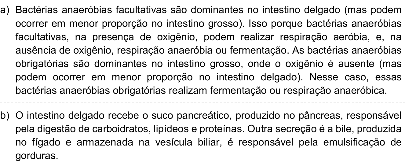 Resposta esperada no documento da Comvest