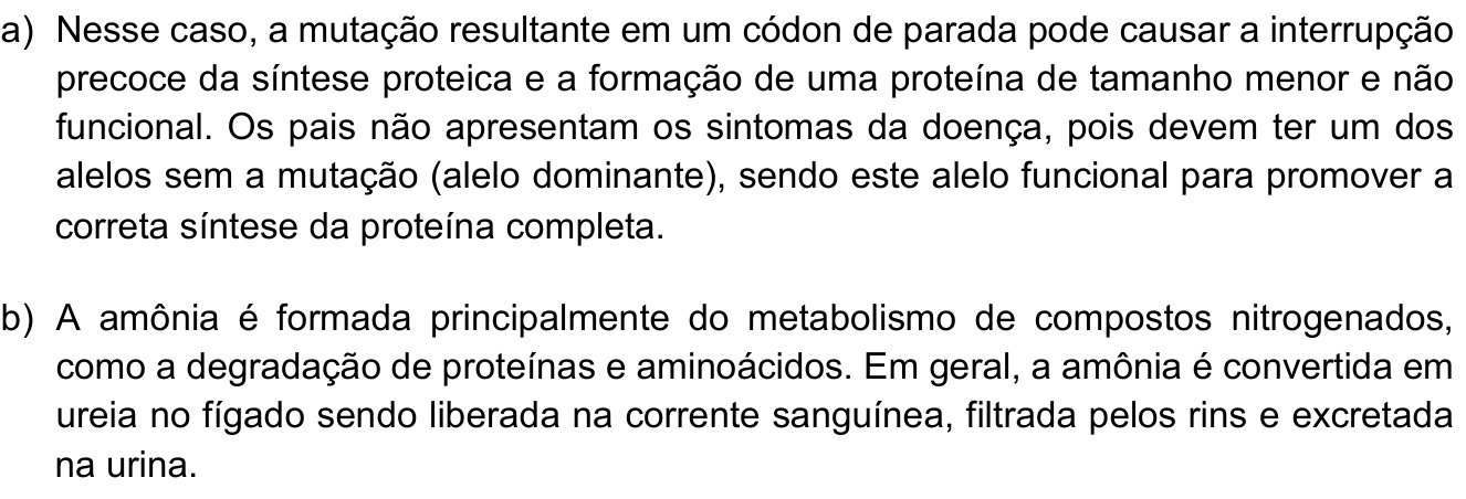 Resposta esperada no documento da Comvest