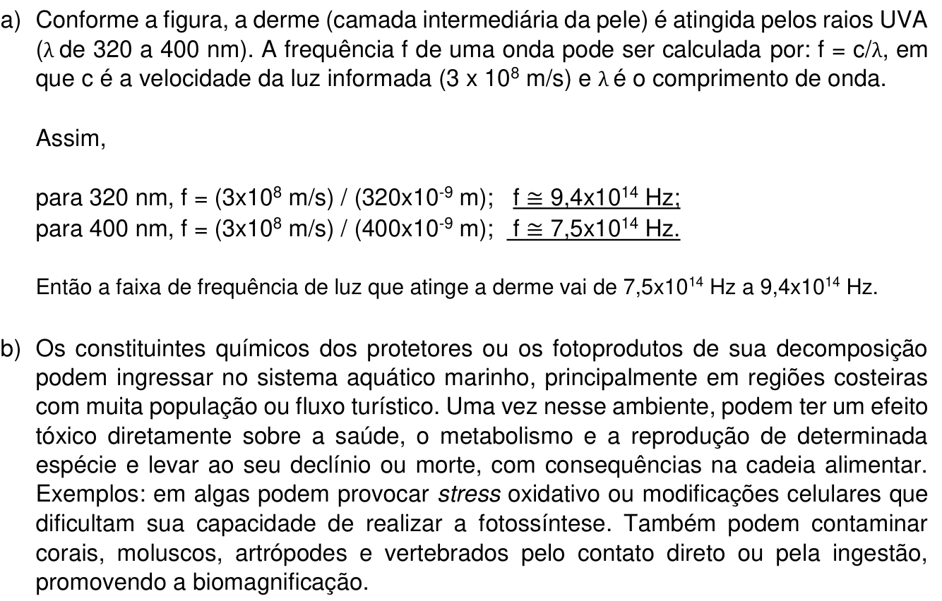 Resposta esperada no documento da Comvest