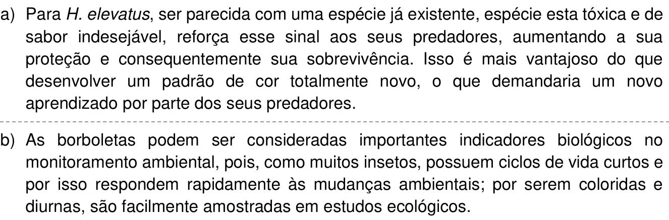 Resposta esperada no documento da Comvest