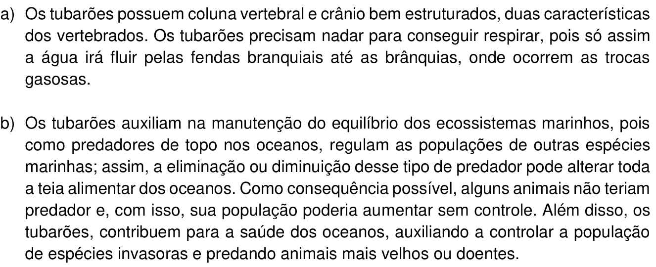 Resposta esperada no documento da Comvest