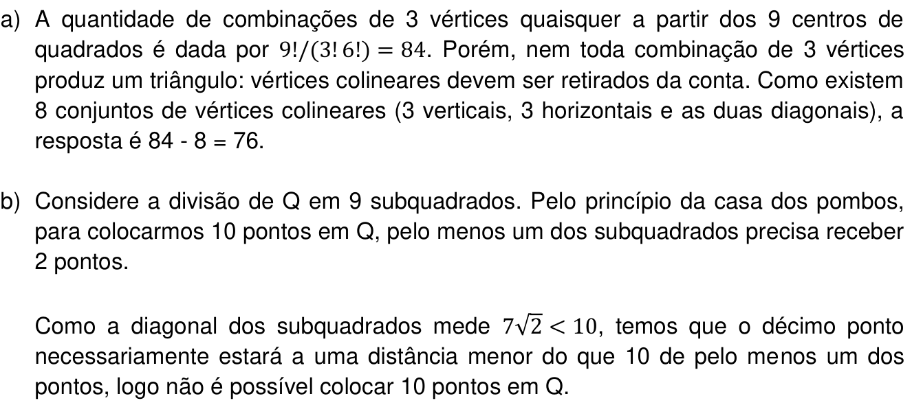 Resposta esperada no documento da Comvest