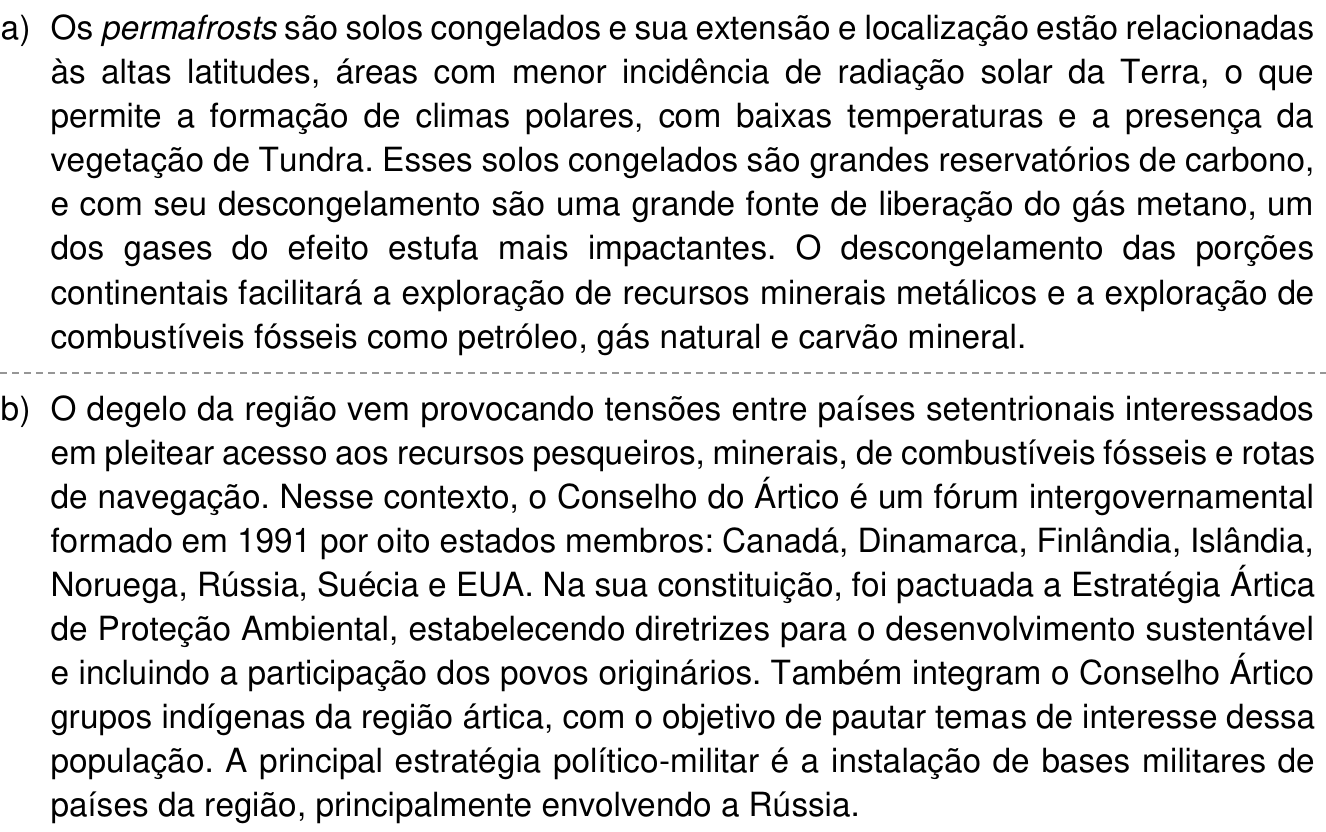 Resposta esperada no documento da Comvest