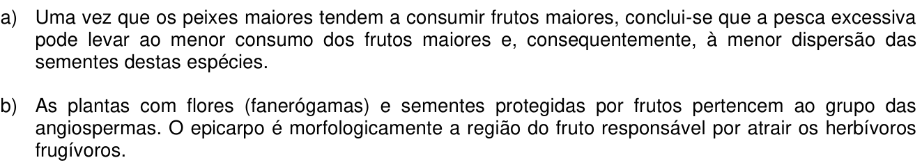 Resposta esperada no documento da Comvest
