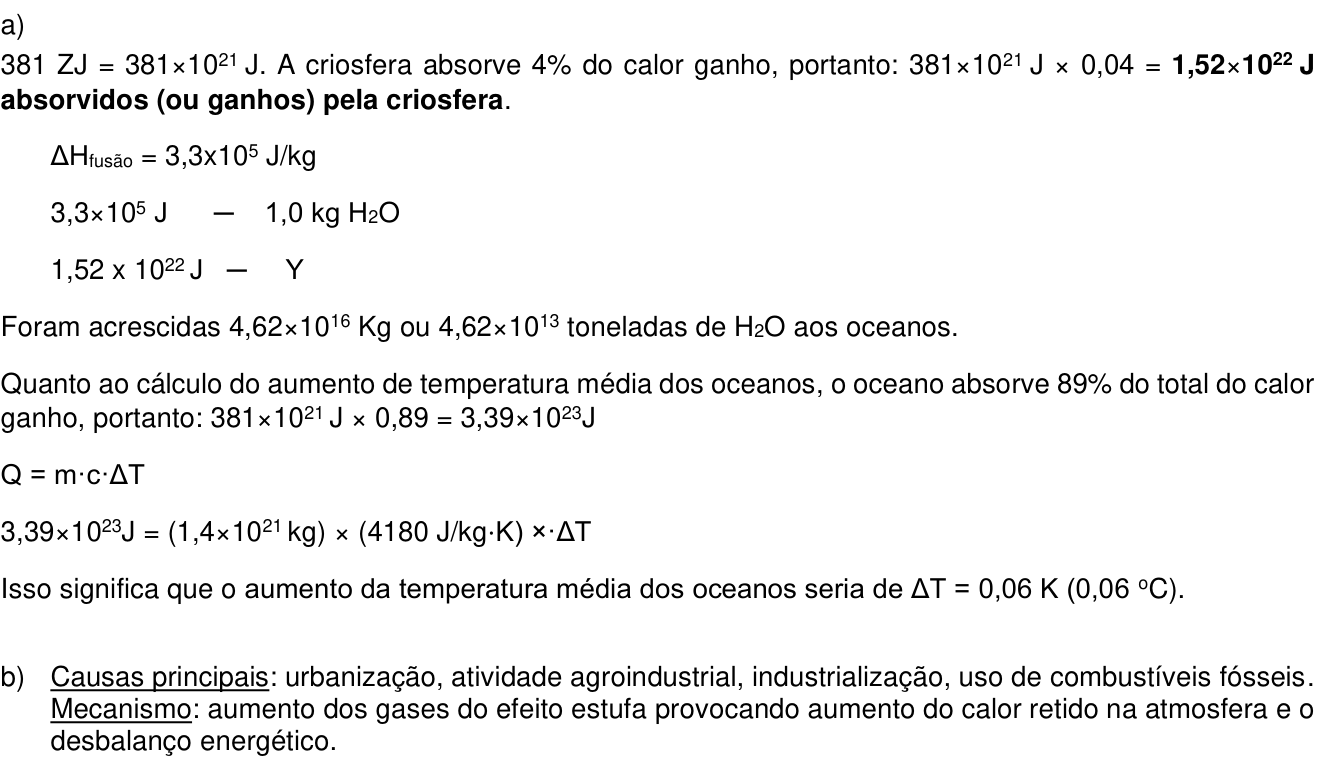 Resposta esperada no documento da Comvest