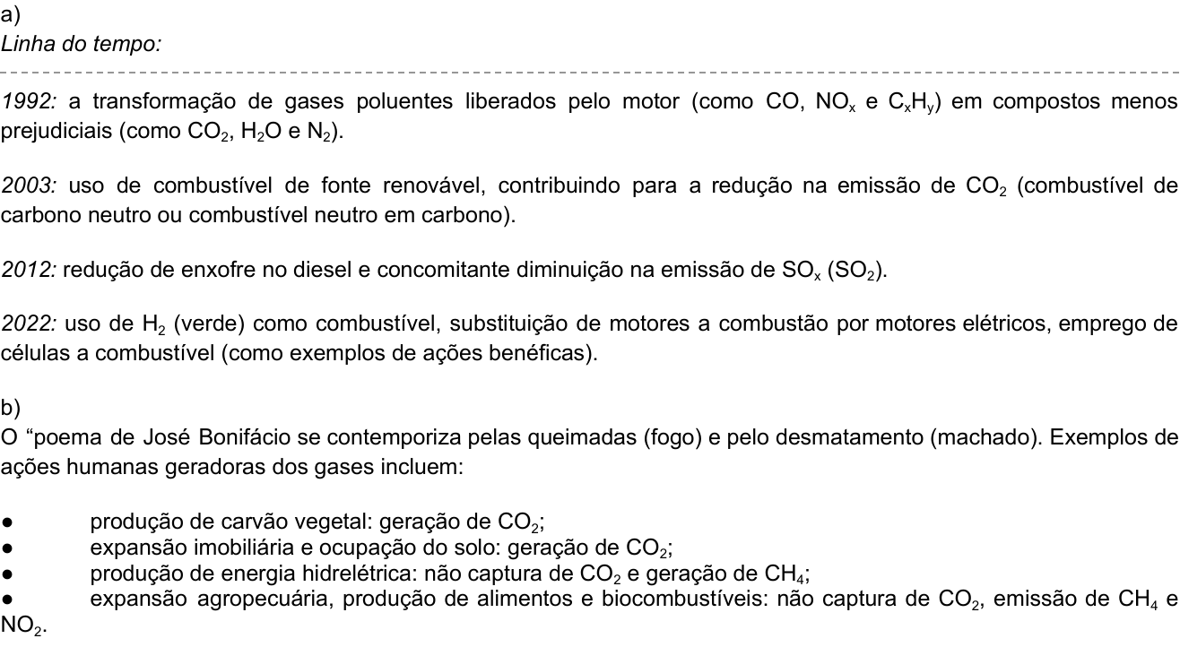 Resposta esperada no documento da Comvest