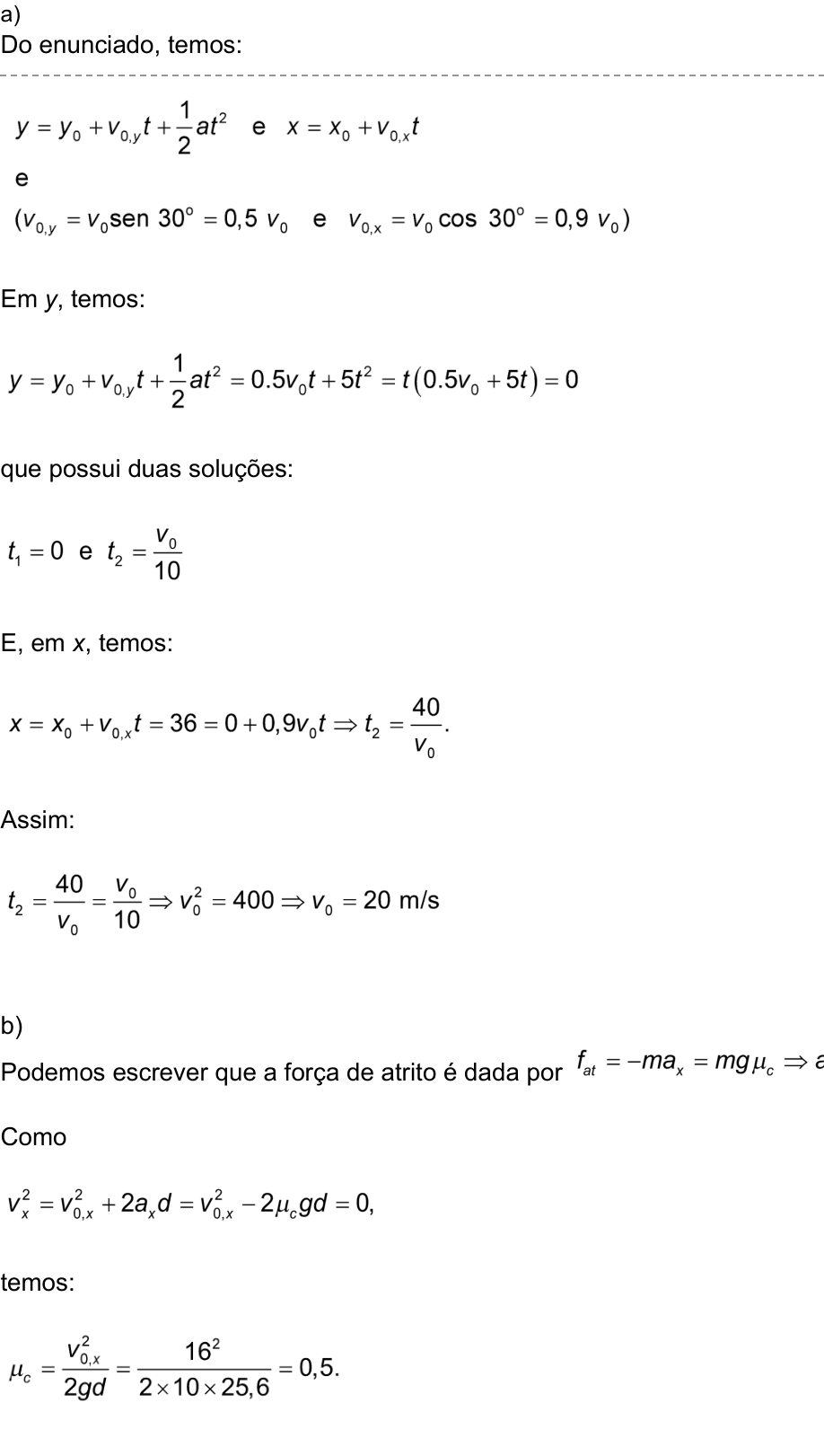 Resposta esperada no documento da Comvest
