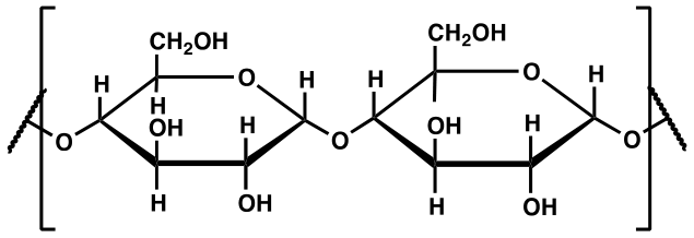 Estrutura química de um carboidrato (polissacarídeo)