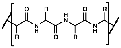 Estrutura química de uma proteína (cadeia polipeptídica)