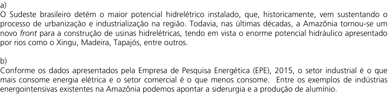 Resposta esperada no documento da Comvest