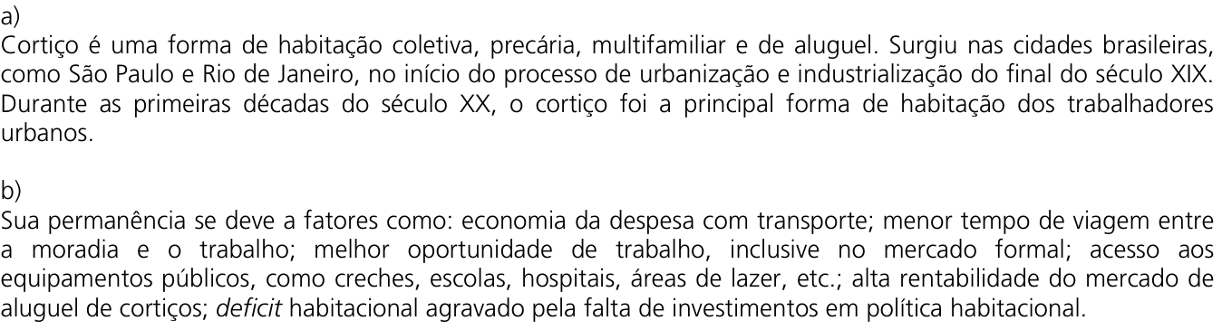 Resposta esperada no documento da Comvest