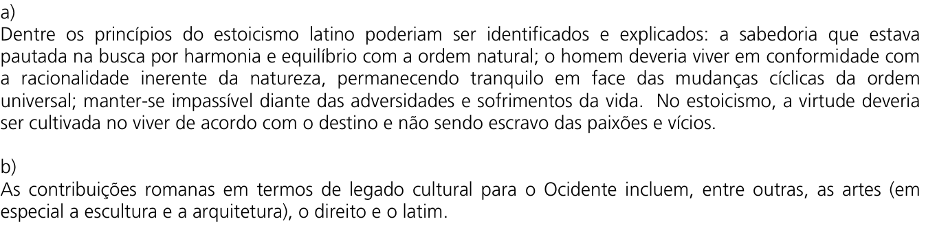 Resposta esperada no documento da Comvest