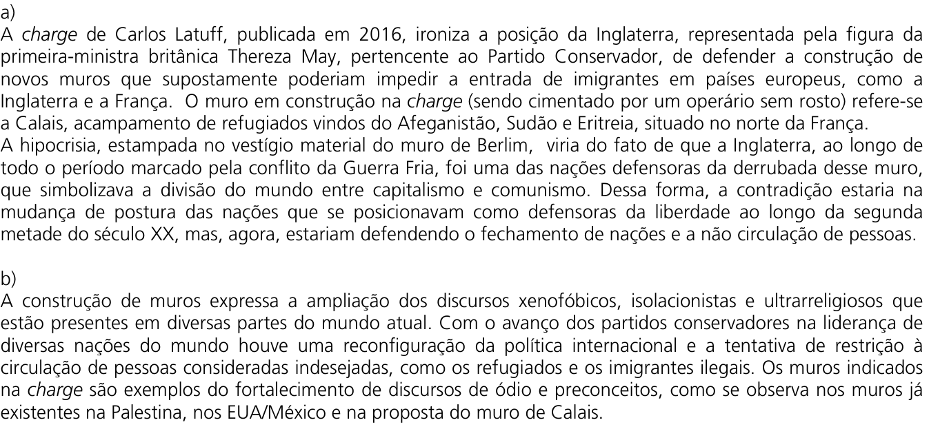 Resposta esperada no documento da Comvest