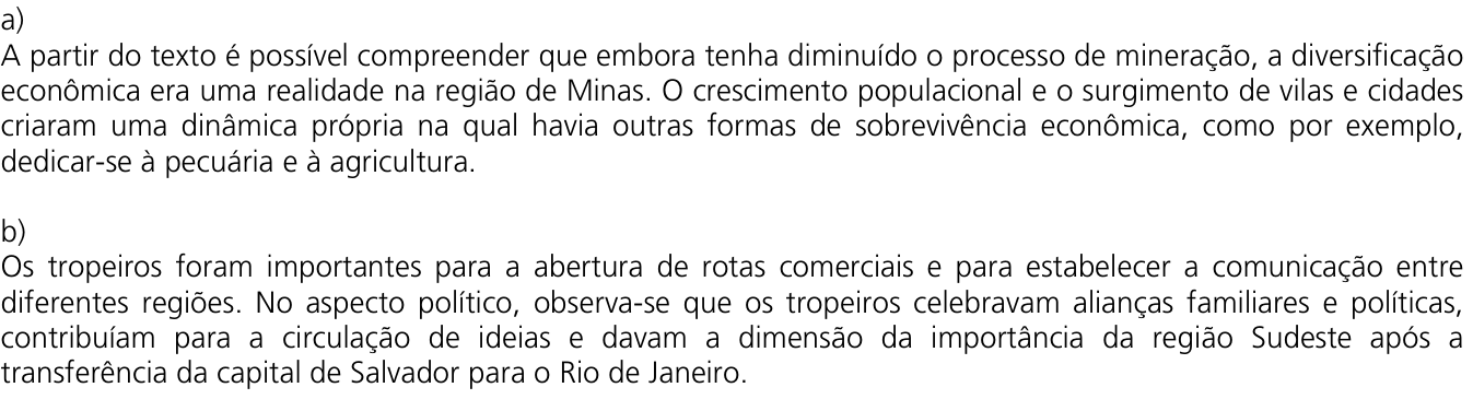 Resposta esperada no documento da Comvest