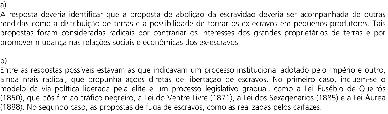 Resposta esperada no documento da Comvest