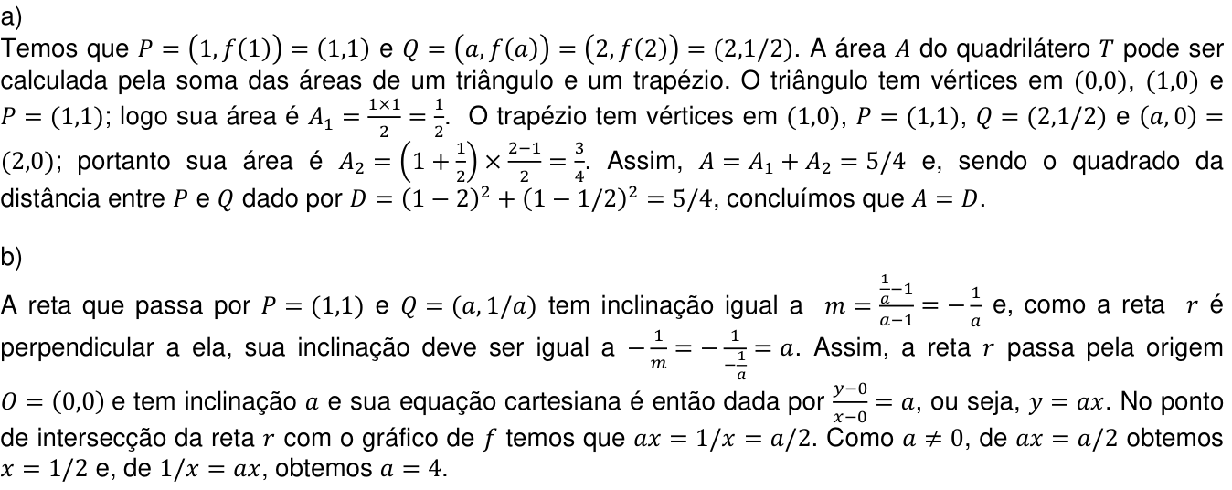 Resposta esperada no documento da Comvest
