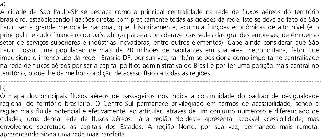 Resposta esperada no documento da Comvest