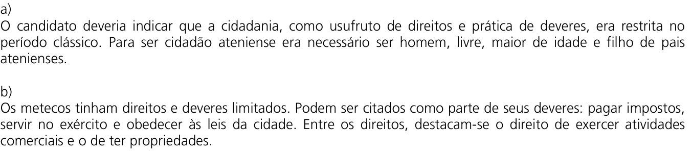Resposta esperada no documento da Comvest