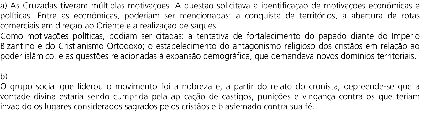 Resposta esperada no documento da Comvest