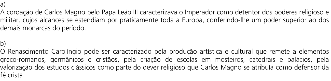 Resposta esperada no documento da Comvest