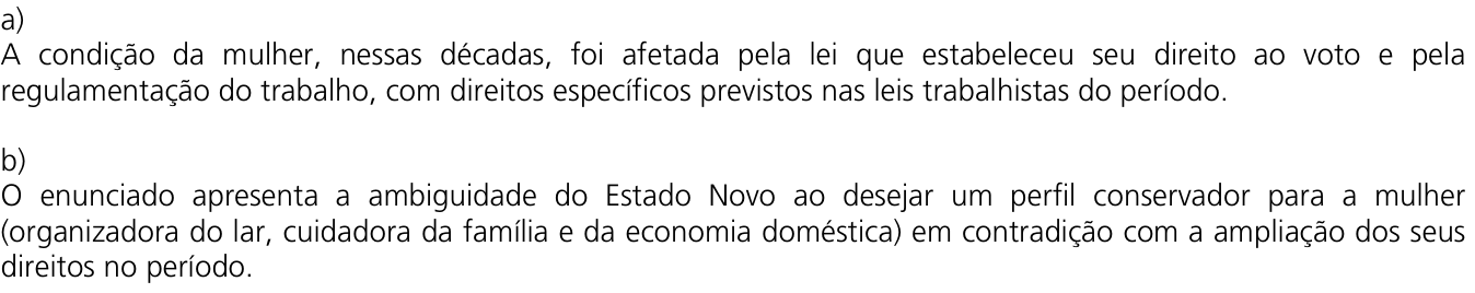 Resposta esperada no documento da Comvest