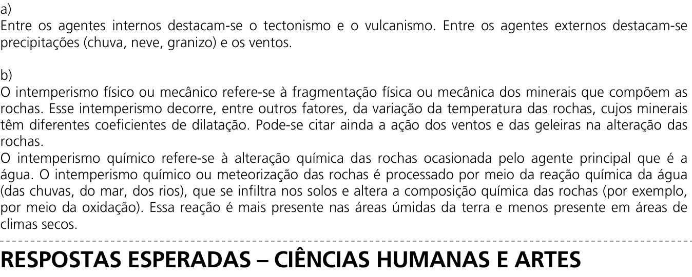 Resposta esperada no documento da Comvest